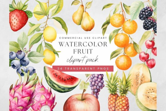 Download Watercolor Fruit Clipart, Fresh PNG - Fruit clipart Collection