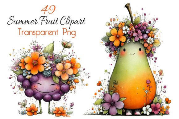 Download Whimsical Summer Fruit Clipart - Fruit clipart Collection