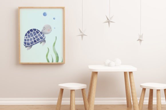 Download Blue Sea Turtle Nursery Wall Art - Premium Resources