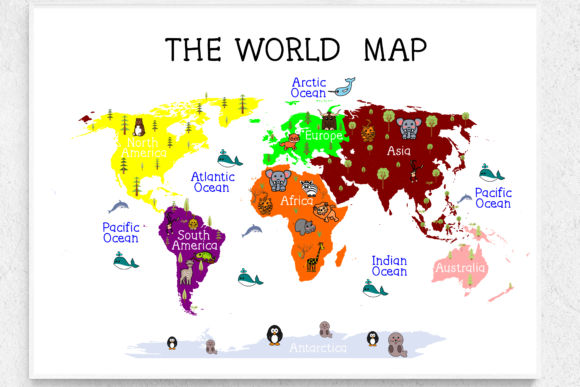 Download Nursery Wall Art, World Map Print, Chart - Nursery wall art Collection