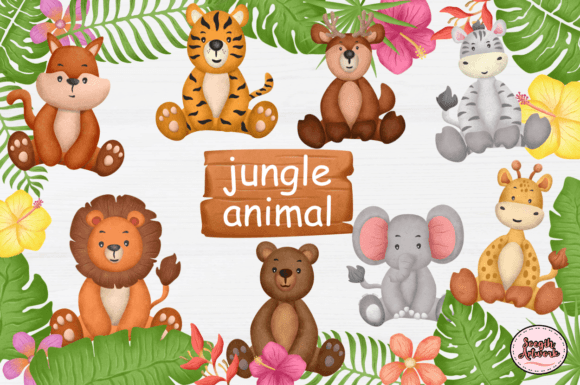 Download Watercolor Animal Jungle Clipart - Watercolor animal Collection